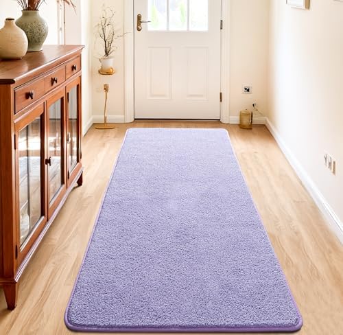 Chicrug Purple 2x6 Minimalist Washable Runner Rugs - Image 2