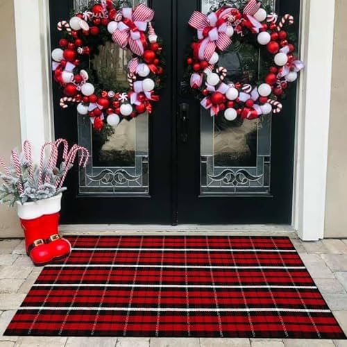 Buffalo Plaid Outdoor Rug, Layering Rug by BOTTA