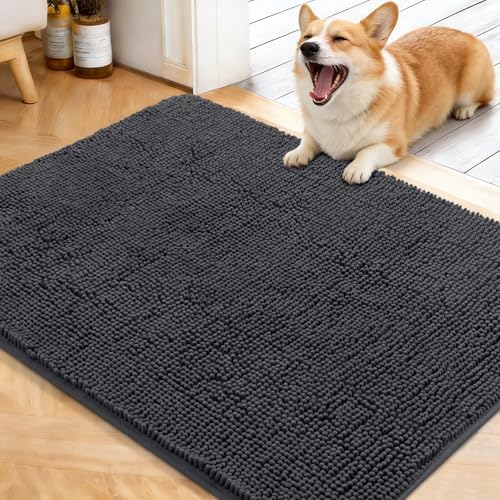 OLANLY Dog Door Mat for Muddy Paws 40x32, Super Absorbent Chenille Mud Mat by OLANLY