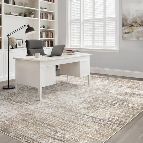 LOONGRUG 6x8 Area Rug Washable Neutral Modern Living Room Rug Dark Brown - Image 7