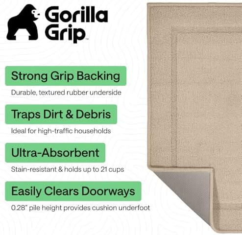 GORILLA GRIP Indoor Door Mat, Rubber Backing Entry Rug 72x24 - Image 2