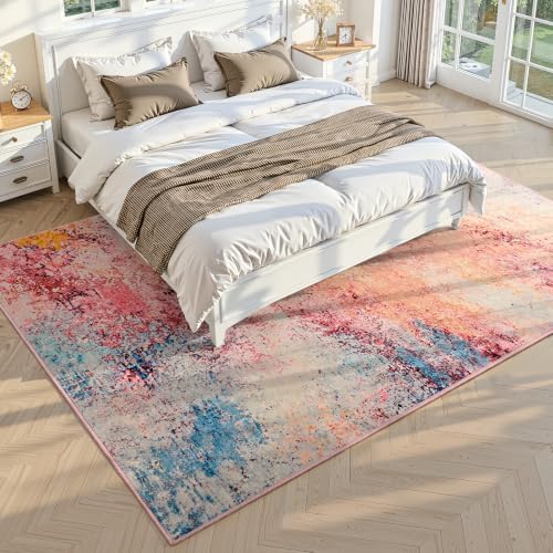 Toneed Washable 5x7 Galaxy Pink Area Rug - Image 2