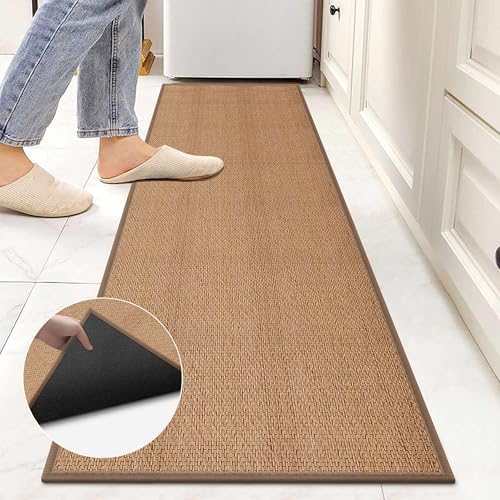 10ft Natural Jute Hallway Runner Rug Non Slip Washable, Rubber Backed Long - Image 2