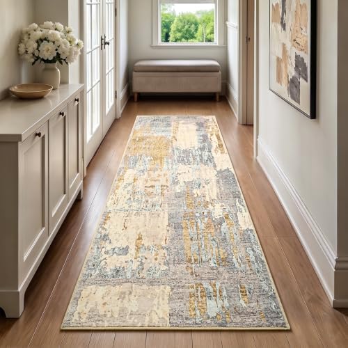 Toneed Washable 2x6 Non-Slip Abstract Runner Rug - Image 4