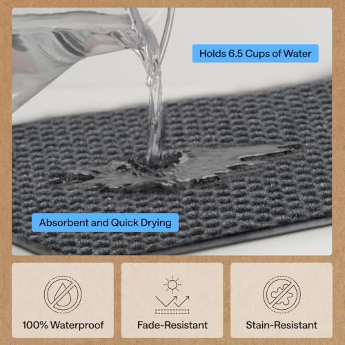 GORILLA GRIP Traffic Guard Indoor Outdoor Heavy Duty Door Mat, 47x35 Gray - Image 5