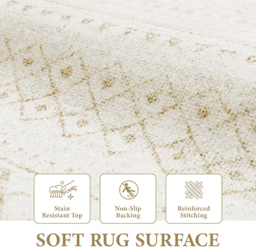 Runner Rug 2x5 Boho Geometric Area Rugs: Small Washable Kitchen Rug, Soft Non - Image 4