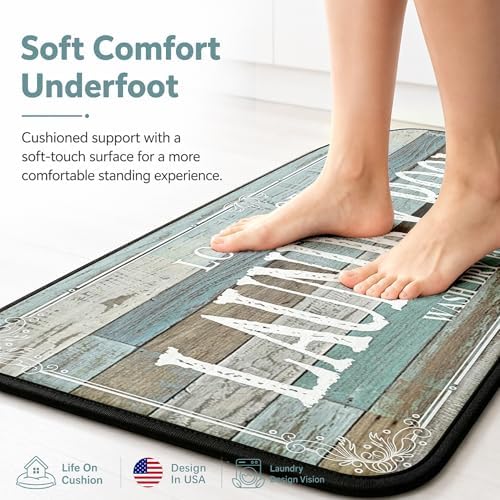ROMAMIGO Laundry Room Rug Runner Non Slip Laundry Mats Mudroom Runner Bathroom - Image 5