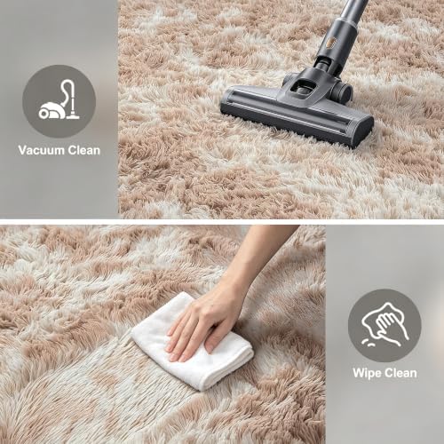 Mottled Beige 2x4 Area Rug for Bedroom, Fluffy Rug Small Rug Bedside Carpet - Image 6