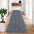 2x8 Bedside Area Rugs for Bedroom Soft Fluffy Shag Grey Rug for Hallway by JiaoBaba