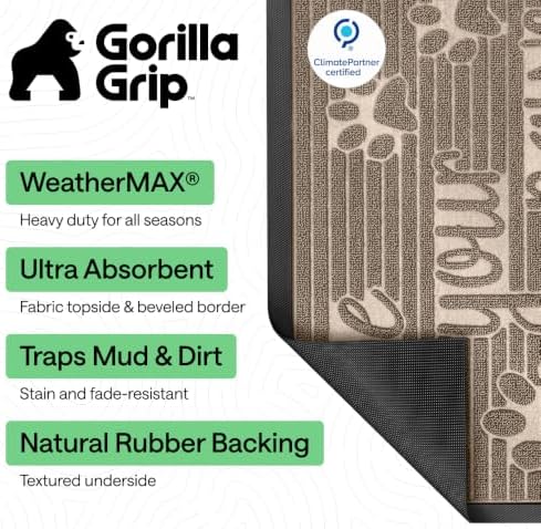 GORILLA GRIP WeatherMAX Door Mat, Indoor Outdoor Use - Image 2
