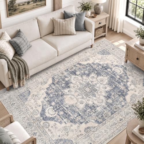 DCX 6x9 Area Rug: Vintage Distressed Rug by DCXWashableRug