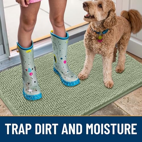 Smiry Dog Door Mat for Muddy Paws 24x16, Absorbs Moisture and Dirt Doormat - Image 3