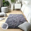 KICHOWUA Grey Fluffy Shag Rug 2x3 by KICHOWUA