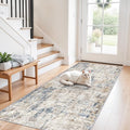3x7 Washable Non-Slip Kitchen Runner Rug – Modern Abstract Neutral Carpet by ZHXXUJ