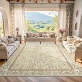 jinchan 8x10 Washable Living Room Area Rug, Vintage Floral, Pastoral Green by JINCHAN
