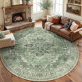 RELEANY Washable Area Rug, Round 8ft by RELEANY