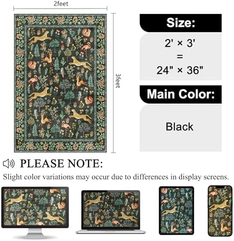 DUKINO 2x3 Rug, Animal Door Mat Washable Rug - Image 2
