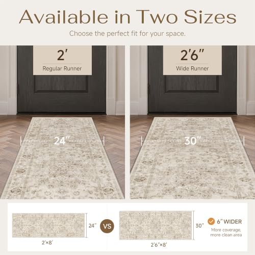 2'6x8 Beige Neutral Runner Rug - Image 4