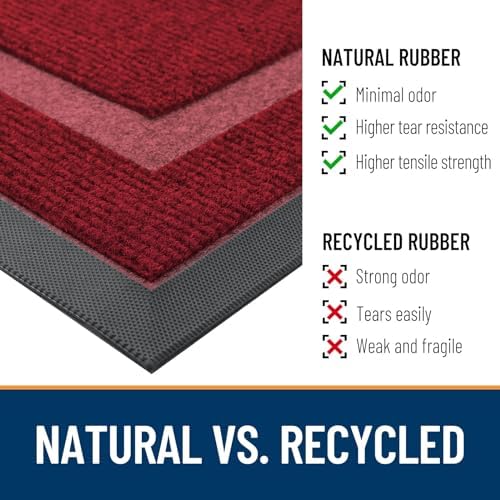 OLANLY Half Circle Front Door Mat Outside 29.5x17 All-Season Rubber Doormat - Image 5