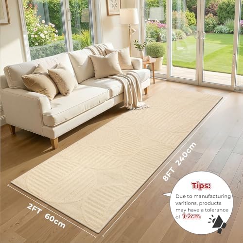 Findosom Hallway Runner Rug 2x8, Geometric High-Low Textured Runner - Image 2