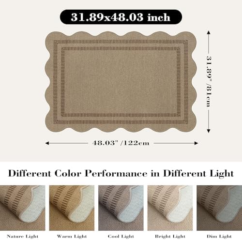 Easy Jute Front Door Mat, 2.6x4 Washable Entryway Rug Non Slip Small Kitchen Rug - Image 2