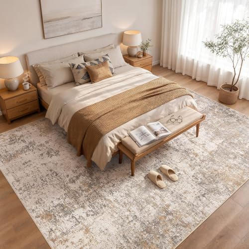 7x9 Area Rugs Living Room Abstract Washable Rug - Image 3