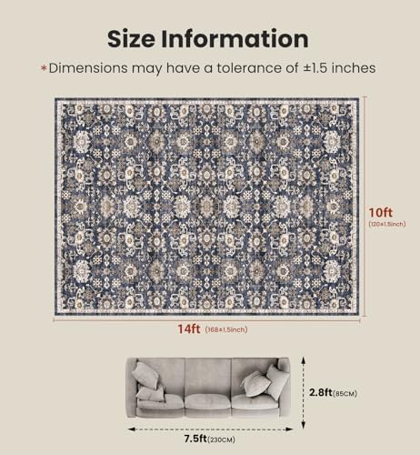 Amada Large 10x14 Washable Area Rug - Image 2