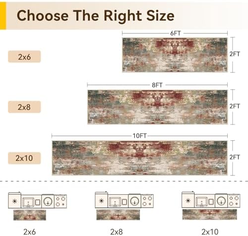 RELEANY Washable Runner 2'x6' Abstract Area Rug - Image 2