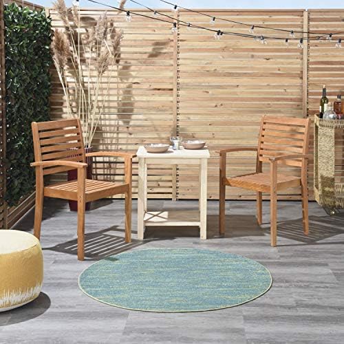 Nourison Home Nourison Essentials Blue Green 4' x Round Area Rug - Image 5