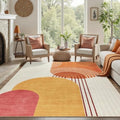 DCX Abstract Washable 5x7 Rug, Non Slip Low Pile Rug by DCXWashableRug