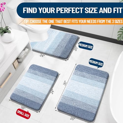 OLANLY Small Bathroom Rugs 30x18, Extra Soft Absorbent Microfiber Bath Rugs - Image 2