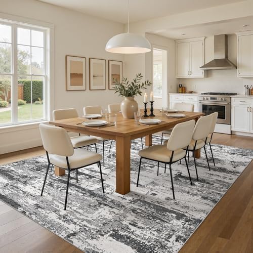 Area Rugs for Living Room: 4x6 Abstract Washable Rug Modern Neutral Large Soft - Image 6