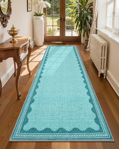 GarveeHome Scalloped Teal 2x6 Runner Rug - Image 3