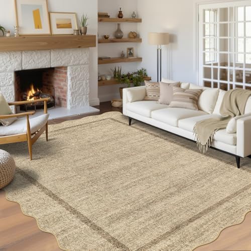 GarveeHome Scalloped Washable Rugs 8x10 Area Rugs by GarveeHome