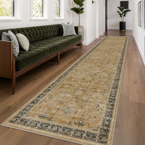 Hazo Haus Washable Earthy Tone 3x20 Extra Long Hallway Runner Rug, Boho Kitchen - Image 3