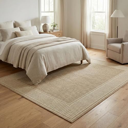 Garvee Modern Bordered Neutral Rugs - Image 2