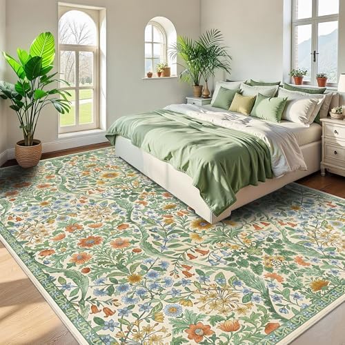 8x10 Large Area Rug Floral Botanical Boho Carpet - Image 3