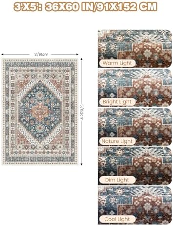3x5 Washable Area Rug for Entryway Non Slip Kitchen Rugs - Image 2