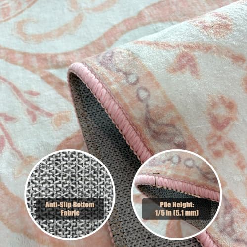 YARNSCAPE 4' x 6' Machine Washable Area Rug, Non-Slip Low-Pile Carpet - Image 6