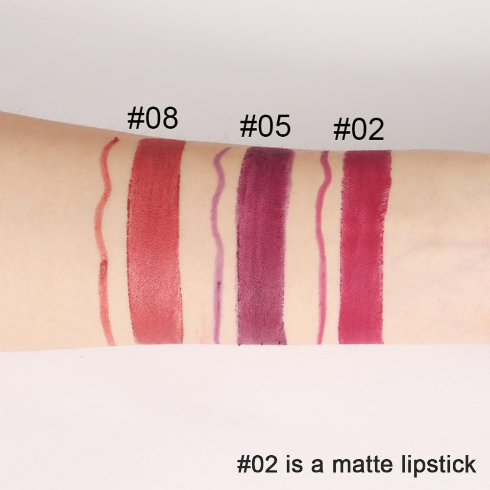 evpct 1Pcs Plum Red Matte Lip Liner & Lipstick Set Kit for Women - Long Lasting, Waterproof, 24 Hour Lipstick & Lip Liners Combo