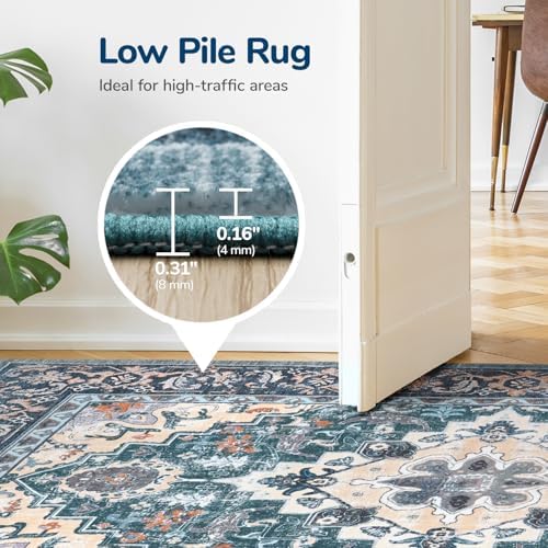 Lessymo 9 x 12 Area Rugs for Living Room, Machine Washable Boho Rug Green - Image 4