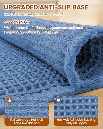 Smiry Waffle Bath Mat 60X24, Extra Soft Absorbent Bathroom Rugs - Image 6