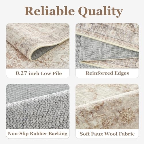 Beige Entryway Rug Indoor, 2x3 Small Door Rugs - Image 5