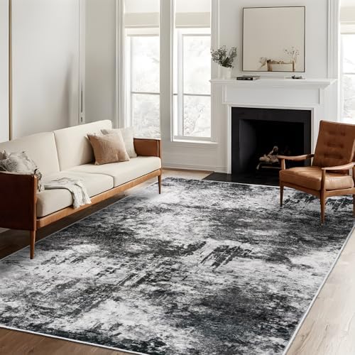 5x7 Abstract Area Rug: Washable Non Slip Soft Rug by RUUGME