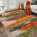 Ciicool 3x5 Rugs for Entryway, Modern Abstract Washable Soft Carpet Orange by CIICOOLHomeDeco