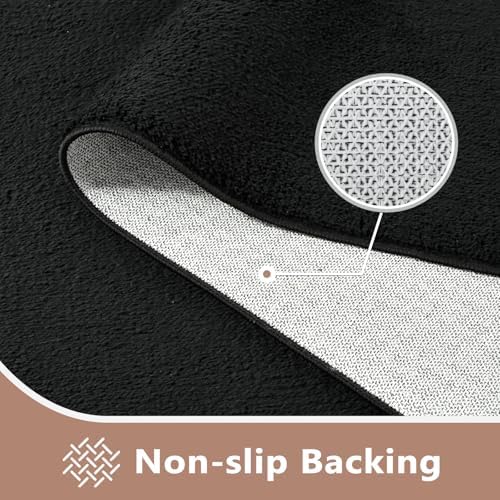 4x6 Pure Black Area Rug Non-Slip Washable Soft Thin - Image 4