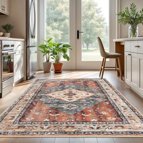 KOZYFLY Boho Area Rug 5x7 Ft Thin Rugs - Image 3