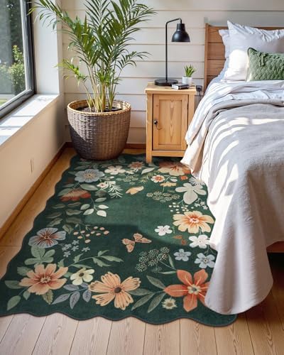 Lahome Floral Washable Rug, 3x5 Rug Soft Bedroom Rugs - Image 2