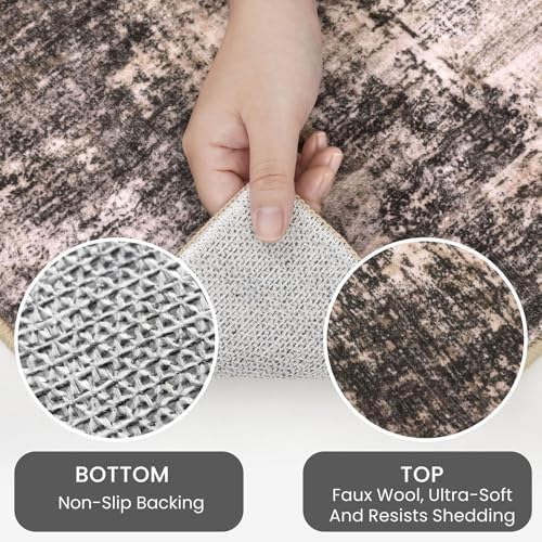 IOHOUZE Abstract Round Area Rug 6 Ft Washable Circle Rugs Large Round Rug Non - Image 3