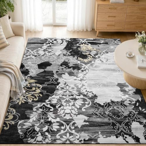 5x7 Washable Non-Slip Area Rug for Living Room - Image 2